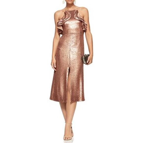 C/MEO Collective Copper Illuminated Sequin Dress - Picture 3 of 10